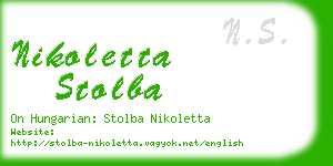 nikoletta stolba business card